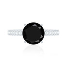 Solitaire 8MM Black Onyx Engagement Ring with Moissanite AAA - Rosec Jewels