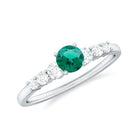 Round Lab Grown Emerald Diamond Promise Ring with Certificate AAAA - Rosec Jewels