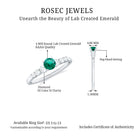 Round Lab Grown Emerald Diamond Promise Ring with Certificate AAAA - Rosec Jewels