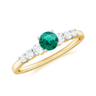 Round Lab Grown Emerald Diamond Promise Ring with Certificate AAAA - Rosec Jewels