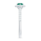 Certified Lab Grown Emerald Diamond Halo Engagement Ring AAAA - Rosec Jewels