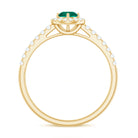 Certified Lab Grown Emerald Diamond Halo Engagement Ring AAAA - Rosec Jewels