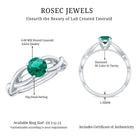 Rosec Jewels-Certified Lab Grown Emerald Crossover Ring with Diamond