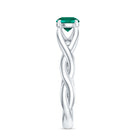 Rosec Jewels-Certified Lab Grown Emerald Crossover Ring with Diamond