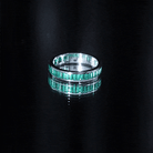 Channel Set Baguette Cut Created Emerald Eternity Band Ring AAAA - Rosec Jewels