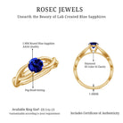Certified 0.6 Carat Lab Grown Blue Sapphire Promise Ring with Surprise Diamond AAAA - Rosec Jewels
