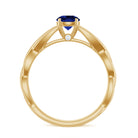 Certified 0.6 Carat Lab Grown Blue Sapphire Promise Ring with Surprise Diamond AAAA - Rosec Jewels