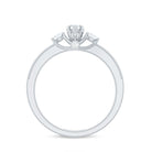 Natural Diamond Three Stone Ring with Beaded Details Natural - ( HI-SI ) - Rosec Jewels