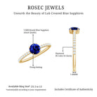 5mm Lab Created Blue Sapphire Promise Ring with Diamond Side Stones AAAA - Rosec Jewels