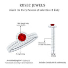Certified Lab Grown Ruby Minimal Engagement Ring with Enhancer AAAA - Rosec Jewels