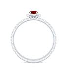 Certified Lab Grown Ruby Minimal Engagement Ring with Enhancer AAAA - Rosec Jewels