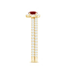 Certified Lab Grown Ruby Minimal Engagement Ring with Enhancer AAAA - Rosec Jewels