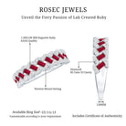 Baguette Created Ruby Braided Eternity Band Ring with Diamond AAAA - Rosec Jewels