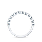 Baguette Created Ruby Braided Eternity Band Ring with Diamond AAAA - Rosec Jewels