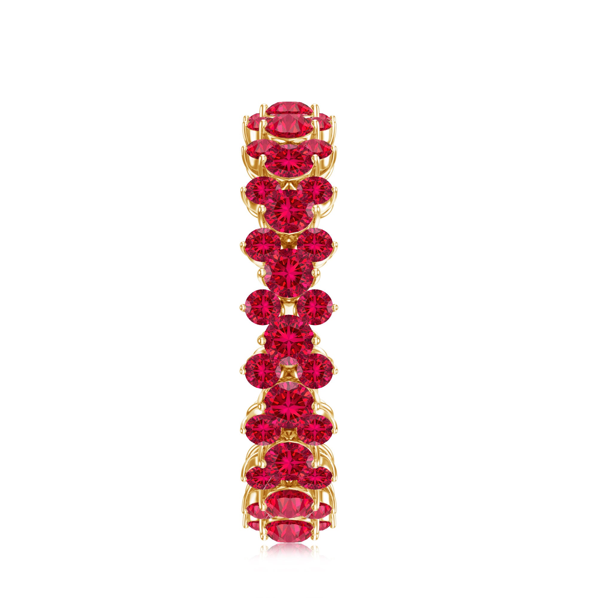 Lab Created Ruby Cluster Wedding Band for Women AAAA - Rosec Jewels