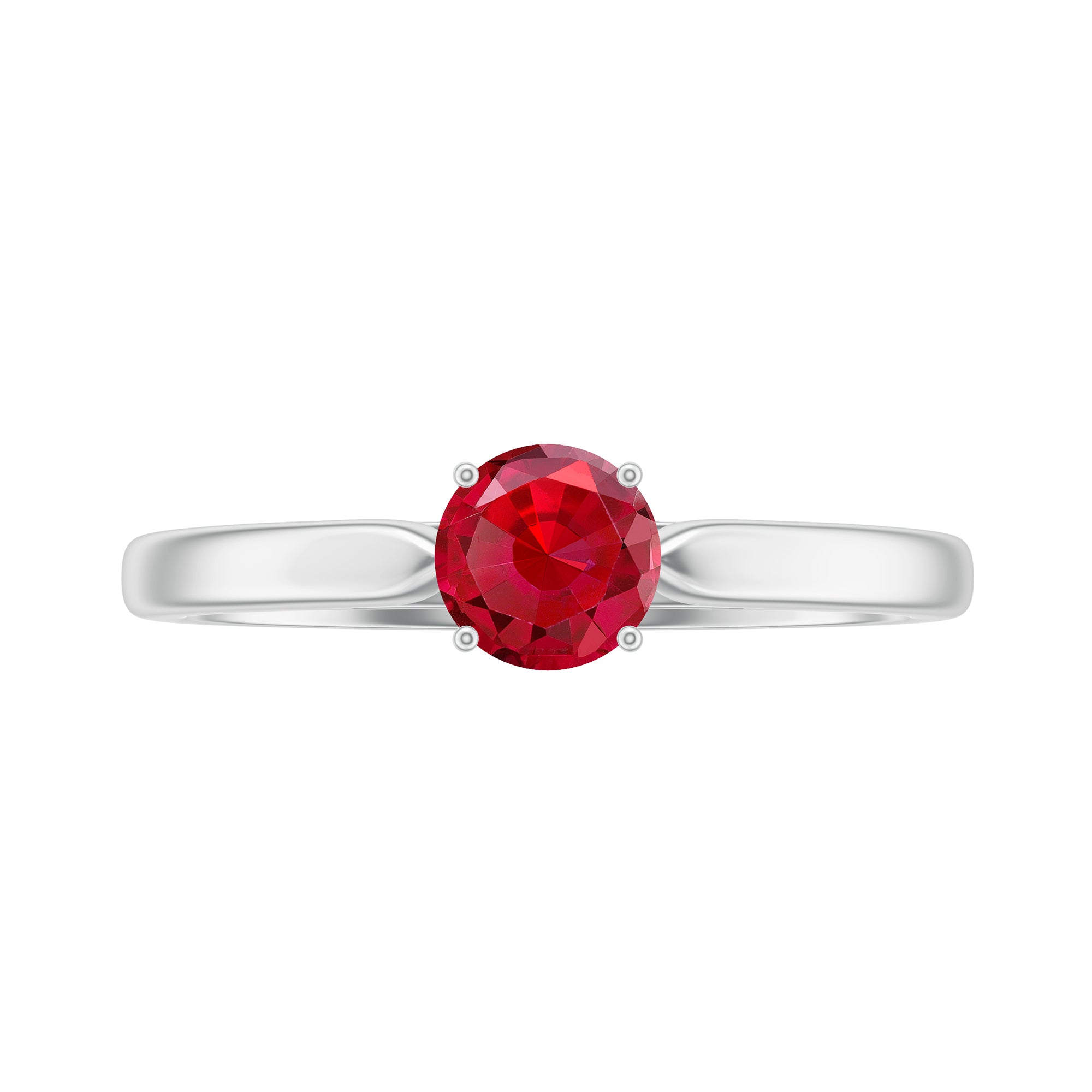 Rosec Jewels-Solitaire Lab Made Ruby Promise Ring with Certificate