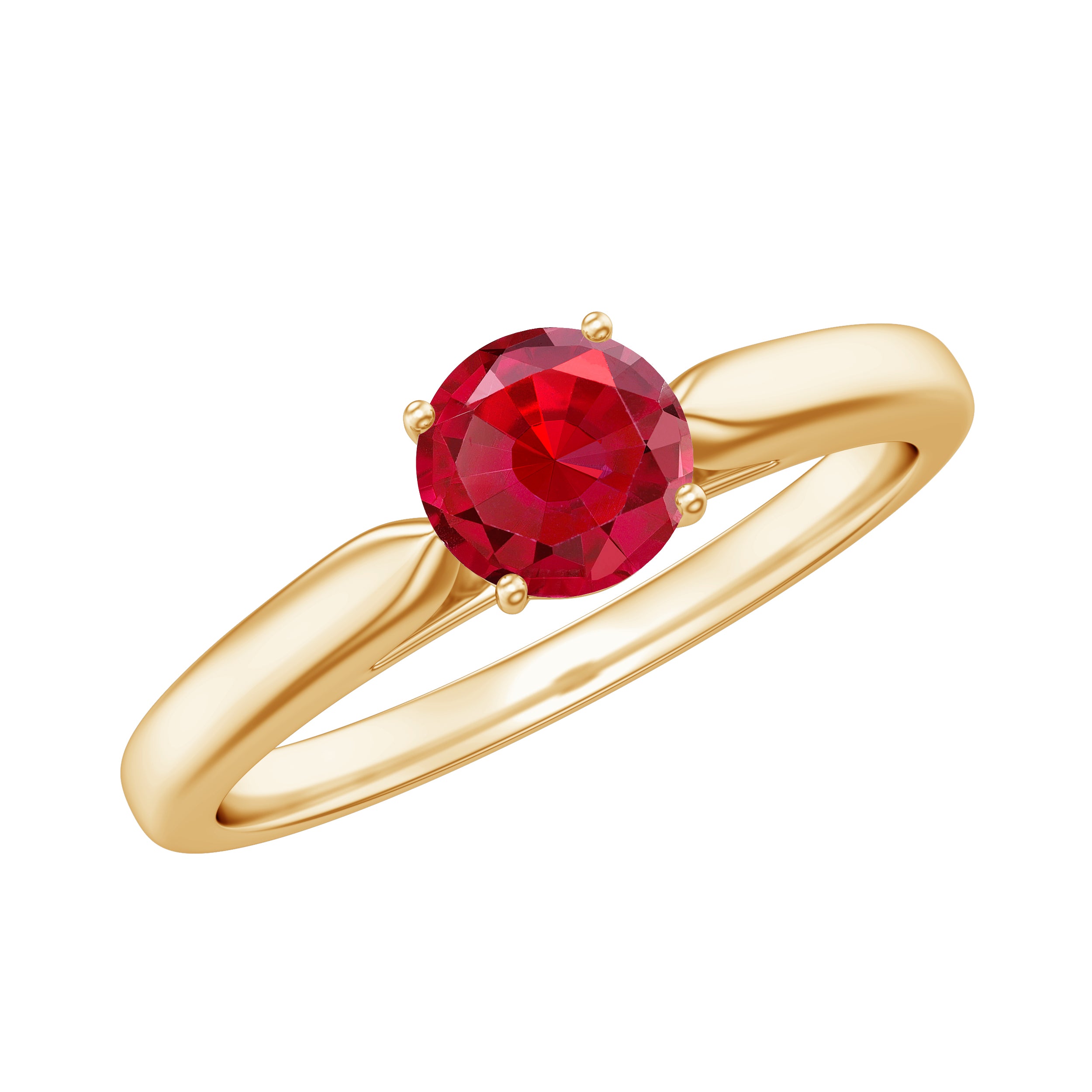 Rosec Jewels-Solitaire Lab Made Ruby Promise Ring with Certificate