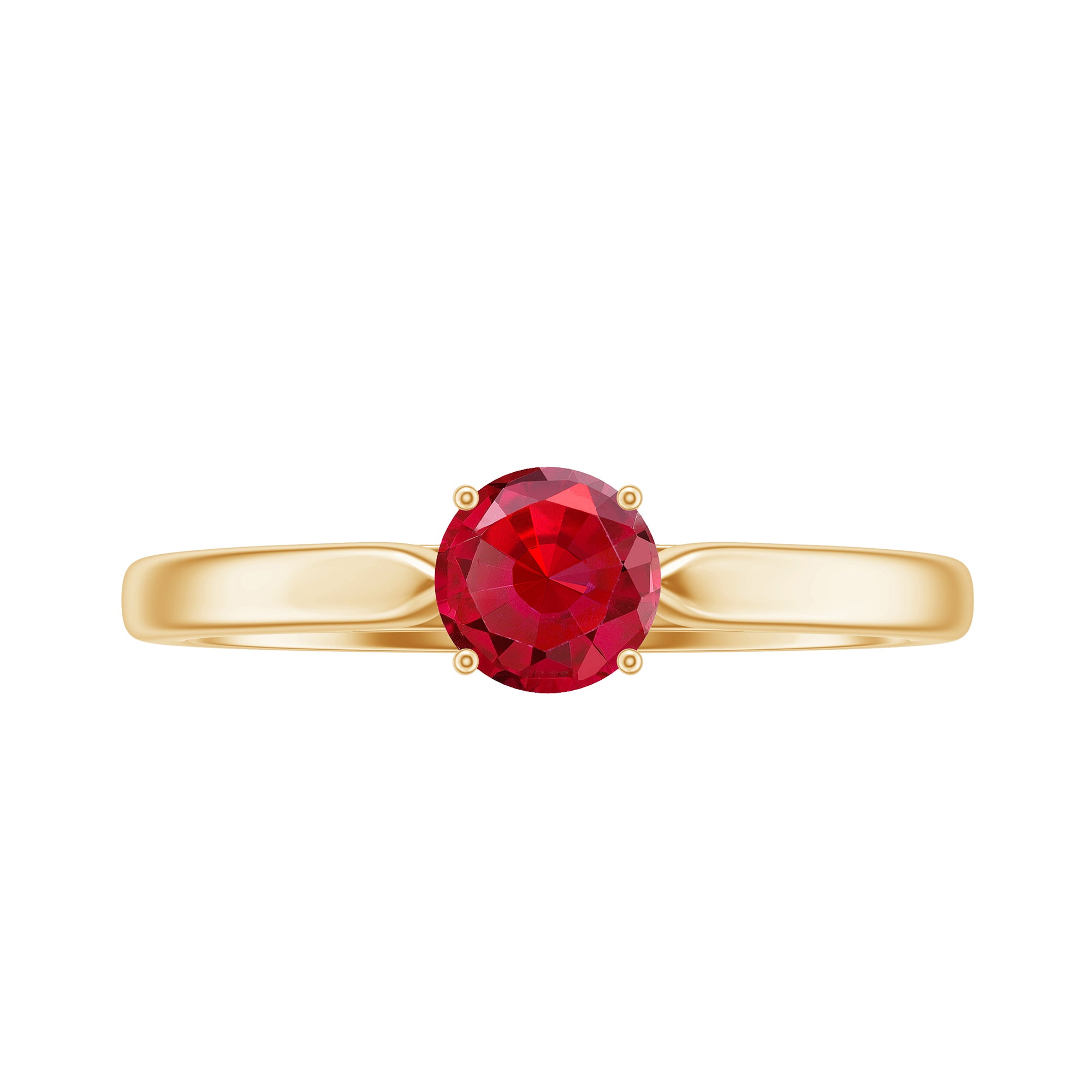 Rosec Jewels-Solitaire Lab Made Ruby Promise Ring with Certificate