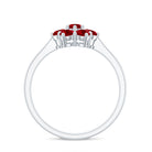 Rosec Jewels-1 CT Round Cut Lab Created Ruby Cluster Ring