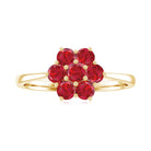 Rosec Jewels-1 CT Round Cut Lab Created Ruby Cluster Ring