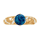 Rosec Jewels-London Blue Topaz and Diamond Vintage Inspired Engagement Ring