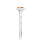 Rosec Jewels-Minimalist Citrine Diamond Engagement Ring with Halo
