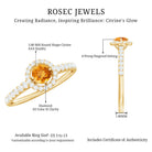 Rosec Jewels-Minimalist Citrine Diamond Engagement Ring with Halo