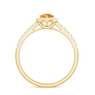 Rosec Jewels-Minimalist Citrine Diamond Engagement Ring with Halo