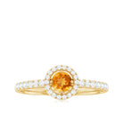 Rosec Jewels-Minimalist Citrine Diamond Engagement Ring with Halo