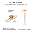 Certified Real Citrine Promise Ring with Diamond AAA - Rosec Jewels