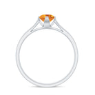 Certified Real Citrine Promise Ring with Diamond AAA - Rosec Jewels