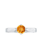 Certified Real Citrine Promise Ring with Diamond AAA - Rosec Jewels
