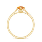 Certified Real Citrine Promise Ring with Diamond AAA - Rosec Jewels