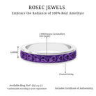 Rosec Jewels-Natural Princess Cut Amethyst Half Eternity Ring for Women