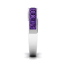 Rosec Jewels-Natural Princess Cut Amethyst Half Eternity Ring for Women