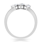 3/4 CT Heart Shape Zircon Three Stone Promise Ring AAAA - Rosec Jewels