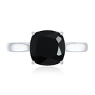 Rosec Jewels-2 Carat Cushion Cut Black Spinel Solitaire Engagement Ring