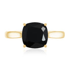 Rosec Jewels-2 Carat Cushion Cut Black Spinel Solitaire Engagement Ring