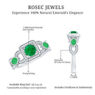 Rosec Jewels-Vintage Style Emerald and Diamond Engagement Ring for Women