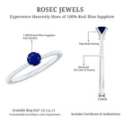 Rosec Jewels-Real 0.9 Carat Blue Sapphire Promise Ring with Diamonds