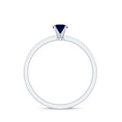 Rosec Jewels-Real 0.9 Carat Blue Sapphire Promise Ring with Diamonds