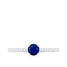 Rosec Jewels-Real 0.9 Carat Blue Sapphire Promise Ring with Diamonds
