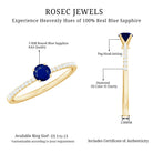 Rosec Jewels-Real 0.9 Carat Blue Sapphire Promise Ring with Diamonds