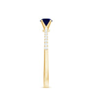 Rosec Jewels-Real 0.9 Carat Blue Sapphire Promise Ring with Diamonds
