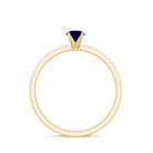Rosec Jewels-Real 0.9 Carat Blue Sapphire Promise Ring with Diamonds