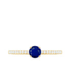 Rosec Jewels-Real 0.9 Carat Blue Sapphire Promise Ring with Diamonds