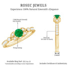 Rosec Jewels-Natural Emerald Vintage Inspired Engagement Ring with Diamond