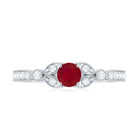 Rosec Jewels-Vintage Style 0.6 Carat Ruby Diamond Engagement Ring for Women
