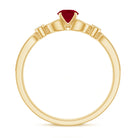 Rosec Jewels-Vintage Style 0.6 Carat Ruby Diamond Engagement Ring for Women