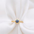Enamel Evil Eye Gold Ring for Women 18K Yellow Gold - Rosec Jewels